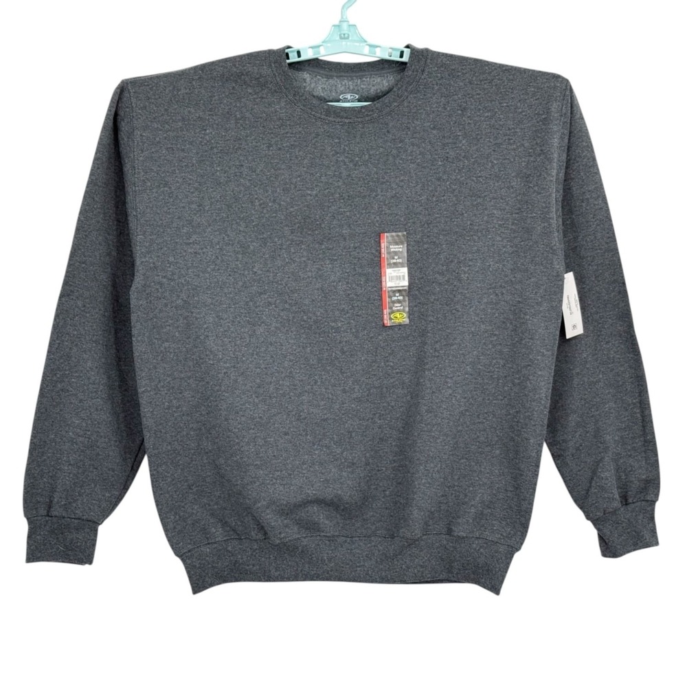 Athletic Works Men's Fleece Dark Gray Sweatshirt M (38-40) Moisture Wicking NWT